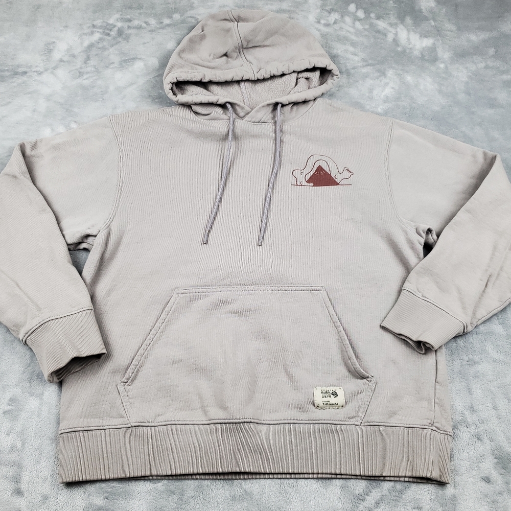 Mountain Hardwear Womens M Medium Hoodie Sweatshirt Tim Lahan Hiking Beige